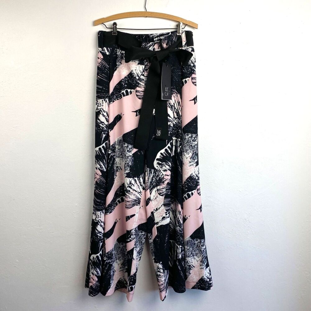 Igor Dobranic NWT Womans Resort Pants Palazzo Large Tall Croatia Travel Art Wear